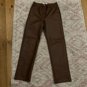 Aritzia Melina leather brown pants